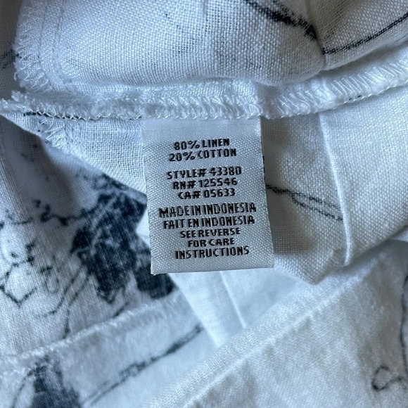 Habitat Linen Sketched Floral Pocket Dress White Size Small - Picture 7 of 11